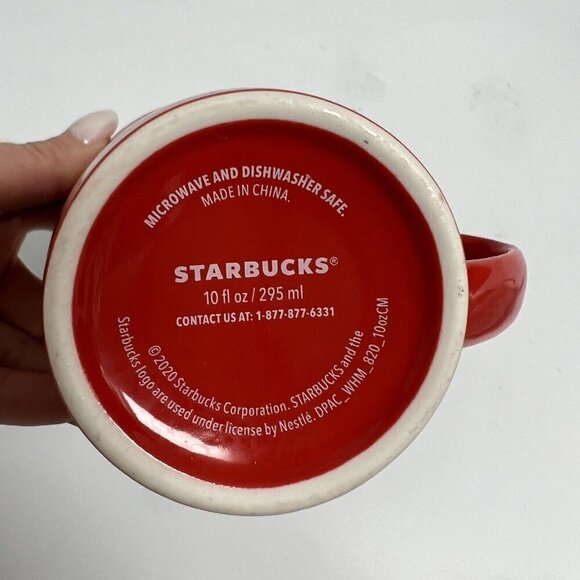 Starbucks 2020 Christmas FaLaLaLaLa Song Red Coffee Tea Mug Cup 10 oz - Picture 7 of 11